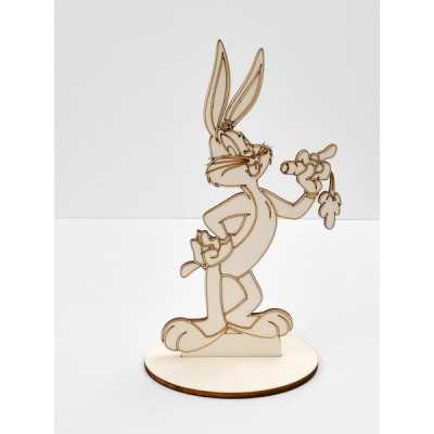 L245- Decupaj din lemn cu suport Bugs Bunny 21x12cm