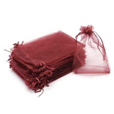 D015-Saculet din organza visiniu 10x15cm-1 buc