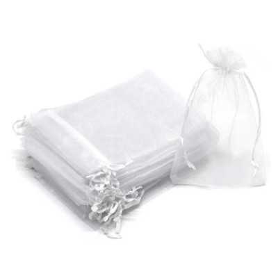 D017-Saculet din organza alb 9x7cm-1 buc