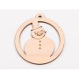 L1034-Glob din lemn "Snowman" - 9x8 cm