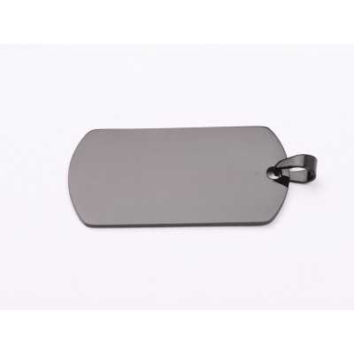 C033-Dog Tag INOX negru 43x24mm cu agatatoare-1buc