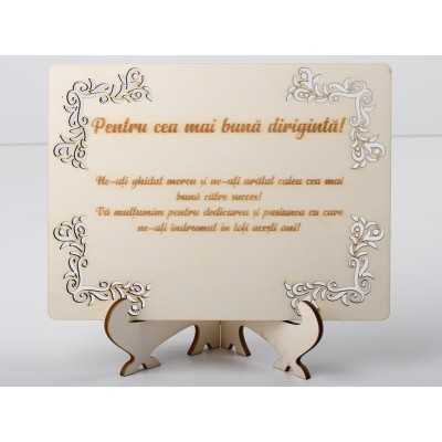 L1213- Decoratiune cu suport Doamna Diriginta 20x15cm