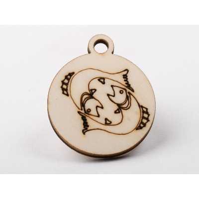 L1223-Decoratiune lemn zodia Pesti 4.5x4cm- 1 buc