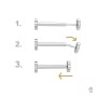 G1441-Cercel Piercing floare 3 x10 mm - 1 buc