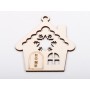 L1260-Casuta din lemn "Home" 10x11cm - 1 buc